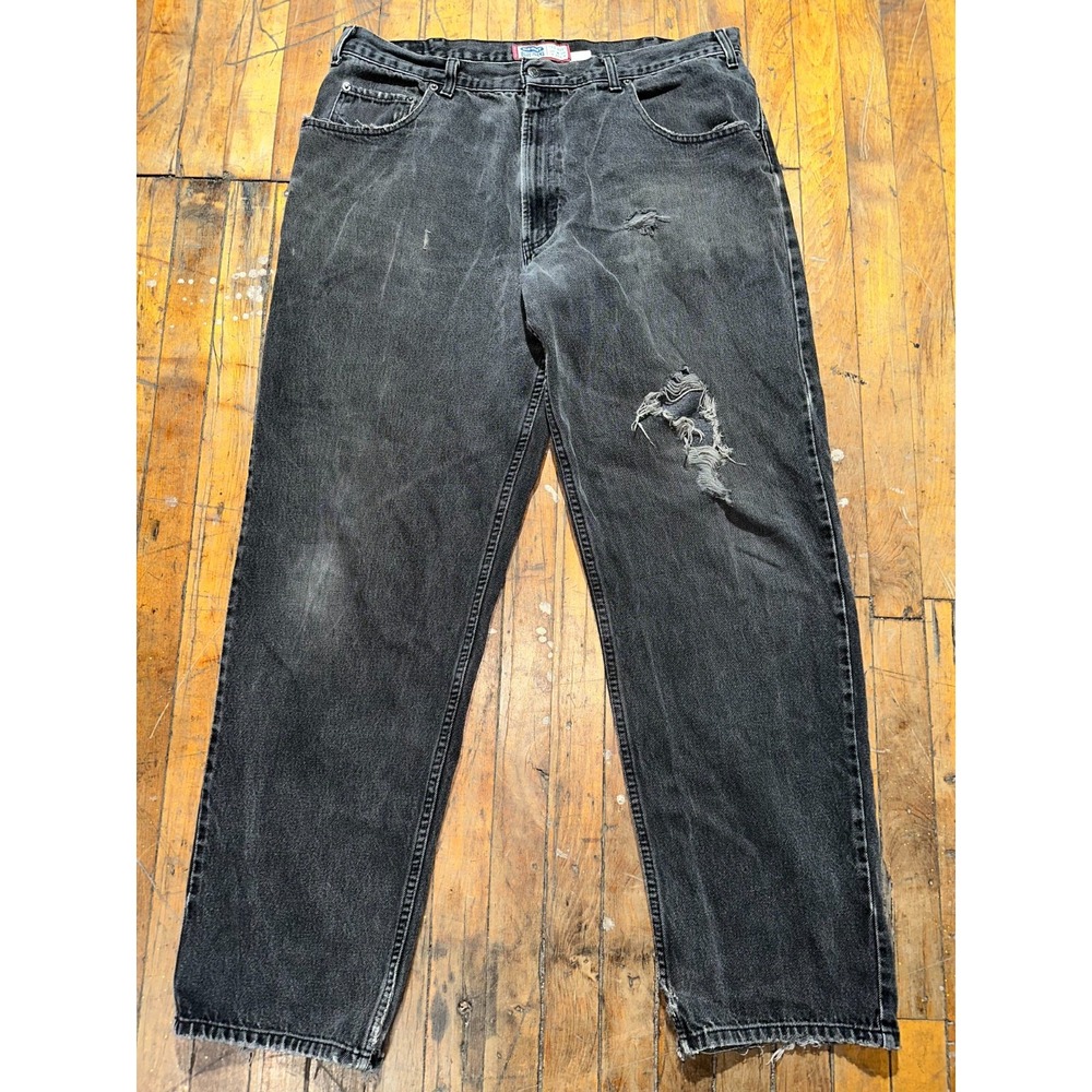 Old Navy Jeans Men's Size 40x34 Black Denim Casual Flat‎ Front Straight Leg